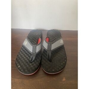 The North Face Base Camp Flip Flops Comfort Gray Black Sandals Size 8